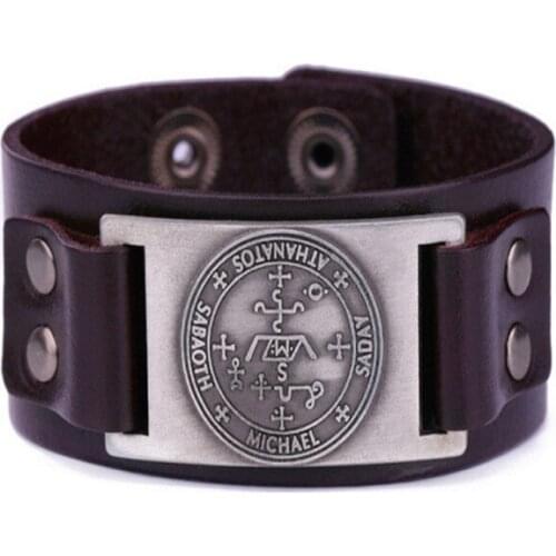 Viking Jewelry Women Men Bracelet Great Archangel MICHAEL Written And Traditional Totem Pattern Provide Dropshipping