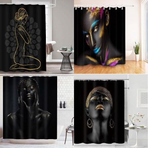 Black Beauty Africa America Bath mat Curtains in the bathroom Curtain for bathroom bathroom Bathroom curtains Shower curtains