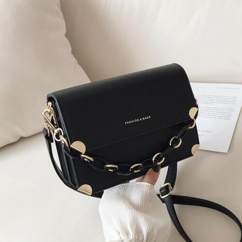 Crossbody Women Bags Fashion Acrylic Chain Small Square Bags High Quality Leather Flap Purses Women Shoulder Messenger Bags