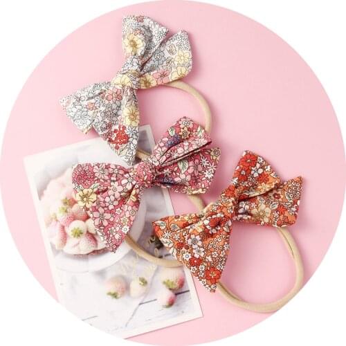1PCS Baby Headband Spring Print Bows Hair ties Hair Clips Barrettes For Kids Childrens Headbands Newborn Hair Accessories
