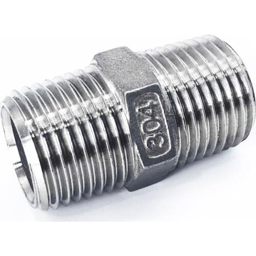 304 Stainless Steel Pair Wire External Wire Direct Internal Connection Water Pipe Fittings Straight Short Connection DN6-DN100