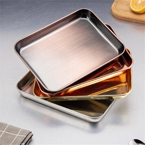 304 stainless steel oven Baking Tray Gold plate rose golden bbq tray with Cool Rack Set Baking Pan sheet Non Toxic Dishwasher