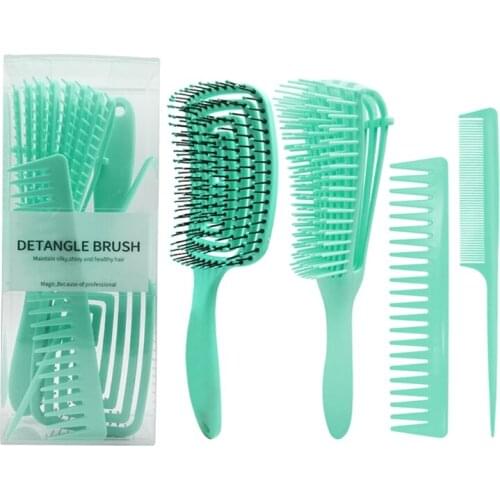 M4YA 4pcs Anti-Static Comb Detangling Hair Brush Scalp Massage Wide Tooth Tail Combs Hairdressing Styling Tools for Salon Home