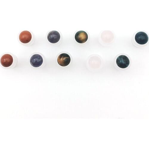 7*10mm Natural Gemstone Roller Ball Fit 1ml 2ml 3ml 5ml Perfume Vial Essential Oil Roll On Thin Glass Bottles Accessories 150pcs