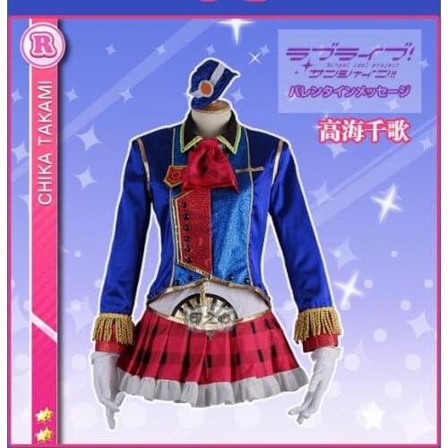 Anime! Lovelive Sunshine Aqours Takami Chika Happy Party Train sj Uniform Cosplay Costume For Women Free Shipping