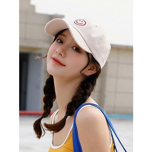 Embroid Smiley Face Baseball Cap Hip-hop Casquette Peaked Cap Adjustable Sunscreen Sun Hat Four Seasons Outdoor Headwear