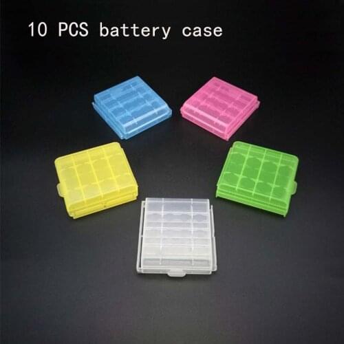 10 Pcs Battery Holder Case AA AAA Batteries Plastic Storage Box Cover For 14500 10440 Battery Organizer Container
