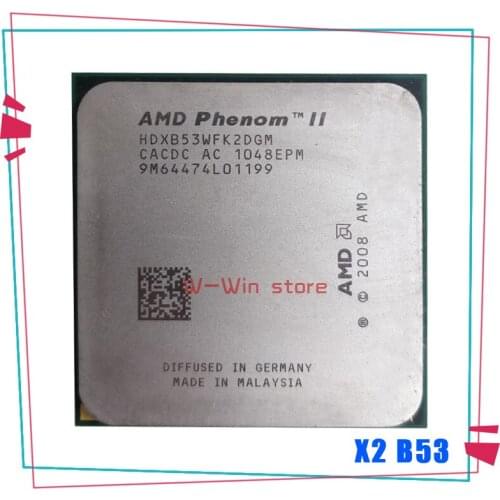 AMD Phenom II X2 B53 X2 B53 2.8GHz Dual-Core CPU Processor HDXB53WFK2DGM 80W Socket AM3 938pin