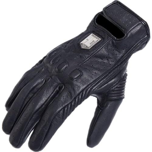New Breathable Touch Screen Motorcycle Gloves Prep Racing Gloves Full Finger Pure Leather Vintage Men Guantes Motocross Luva