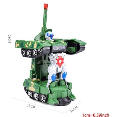 Electric Deformation Robots Combat Tank Flashing Led Light Music Car Kids Gift Toy Vehicles Electric Universal Wheel