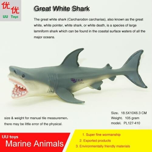 Hot toys Great white shark Simulation model Marine Animals Sea Animal kids gift educational props (Carcharodon carcharias Jaws )