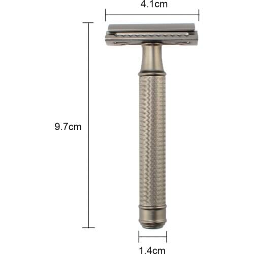 Kinghood Traditional Metal Double Edge Razor Black Shaving Safety Stainless Steel Black Razor For Shaving Men With 10 Blades