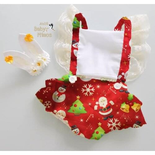 Ma&Baby 0-24M Christmas Newborn Infant Baby Girl Lace Romper Red Santa Tree Print Princess Jumpsuit Sleeveless Jumpsuit Xmas