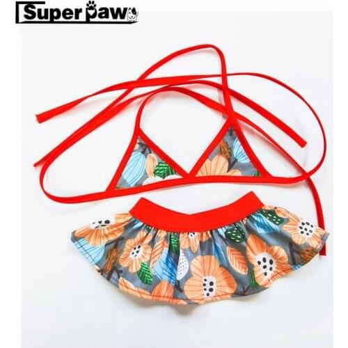 New Summer Pet Dog Bikini Set Skirt Dress Clothes For Small Medium Dogs Chihuahua French Bulldog Yorkie Pug Schnauzer AMC01