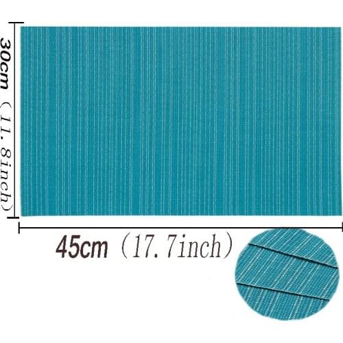 Japanese-style Teslin Table Mats Insulation Coaster Pads Hotel PVC Western Placemats Plain Horizontal Striped Placemats 6pcs