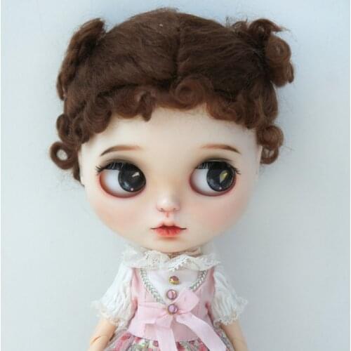 JD269 1/6 1/4 1/3 Mohair Doll Wig Lovely Double Bowl BJD Hair Size 6-7inch 7-8inch 8-9inch Fashion Doll Accessories