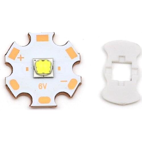 Luminus SST-70 30W 6V Cool White 6500K 5050 SST70 LED Emitter Chip Bulb Diode 3200lm with 20mm Copper Base Board Heatsink