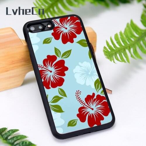 LvheCn Silicone Rubber Phone Case Cover for iPhone 6 6S 7 8 Plus X XS XR 11 12 Mini Pro Max Blue Floral Pattern