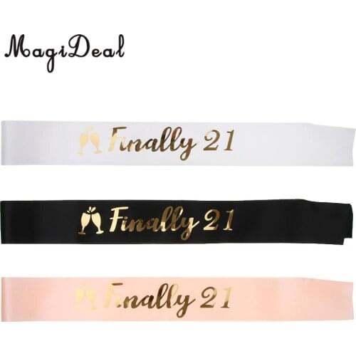 MagiDeal Finally 21 Satin Sash Cheering for 21st Birthday Sash Party Accessories