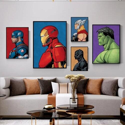 Marvel Movie Avengers Superhero Anime Art Poster Canvas Painting Kids Room Wall Printing Picture Home Decoration Birthday Gift