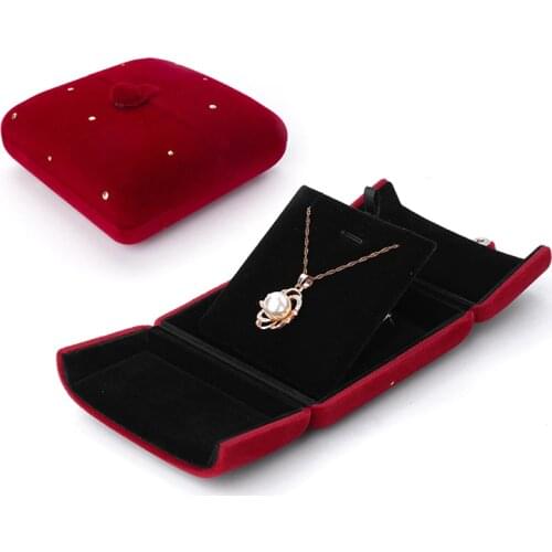 Fashion Elegant Red Velet Pendents Packaging Storage Jewelry Box 2 Colors For Women Jewellery Organizers Earring Rings Gift Case
