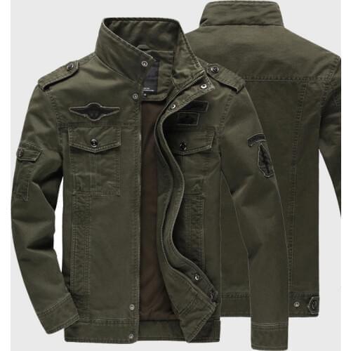 Mens Air Force One jacket large Size 6Xl Army Green US Military Uniform Jacket Winter Plus Size Casual Man jackets clothes