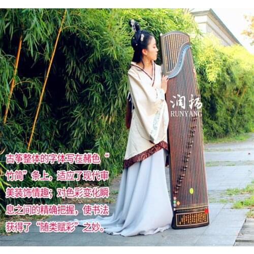 Nanmu solid wood Professional performance China Guzheng music bamboo slip Master zither 21 Strings With Full Accessories