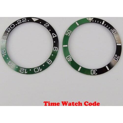New Arrival 38mm Ceramic Watch Bezel Insert Parts Fit For 40mm Automatic Mens Wristwatch Case Black and Green