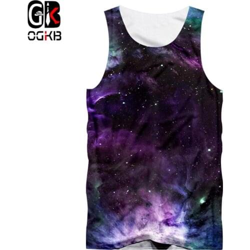 OGKB 2018 Summer Tops Men Women 3d Tank Top Print Colorful Galaxy Space Vest Man Bodybuilding Hiphop Punk tanktop 5XL