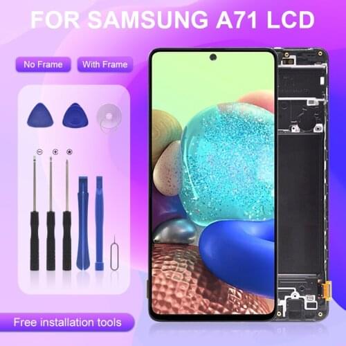 Catteny For Samsung Galaxy A71 LCD With Touch Screen Panel Glass Digitizer A715 Display Assembly With Frame Free Shipping