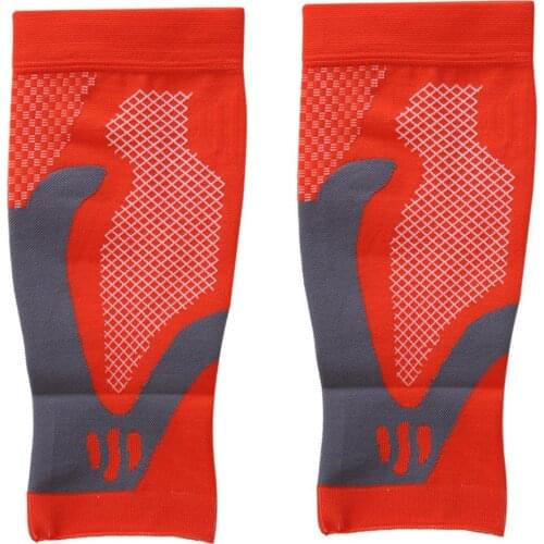 Pair of Calf Compression Sleeve - Strong Calf Support Sports Running Recovery Shin Splints Compression Socks - Orange