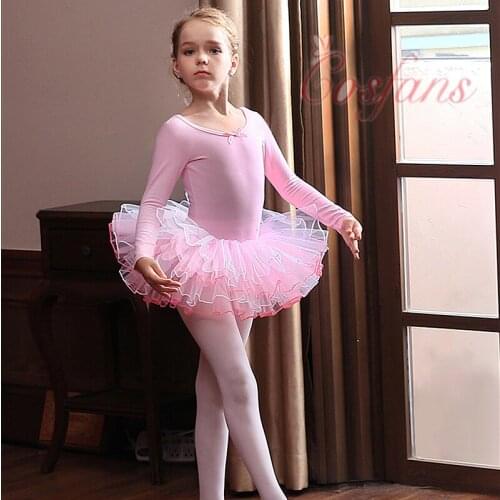 Professional Ballet Tutu Gymnastics Leotard Girl Dance Costume Vest Baby Tutu Dress kids girls ballet dance dress with 5colors