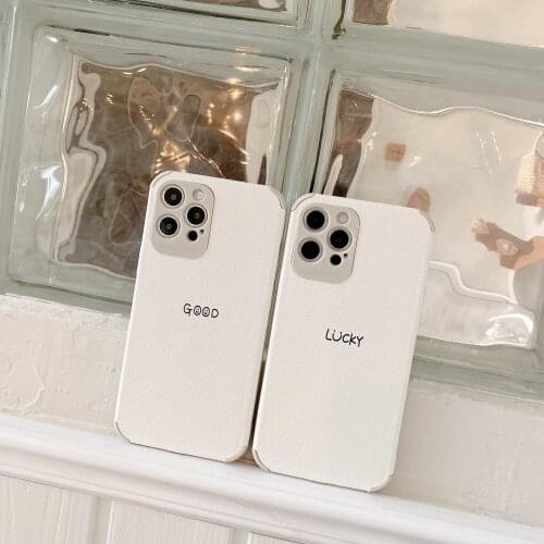 Simple English Lucky & Good Case for iPhone 12 Pro Max Back Phone Cover for 12 Mini 11Pro Max X XS XR 8 7 Plus SE 2020 Capa