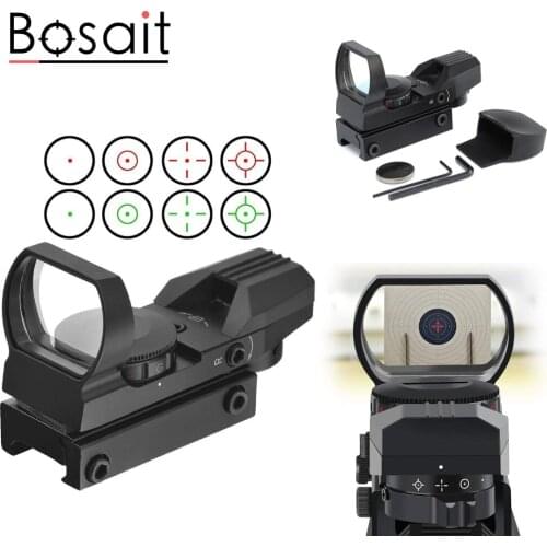 Red Dot Reflex Sight 4 Reticle Red Green Dot Sight Gun Sight with 20mm Picatinny Rail Opticatial Collimator