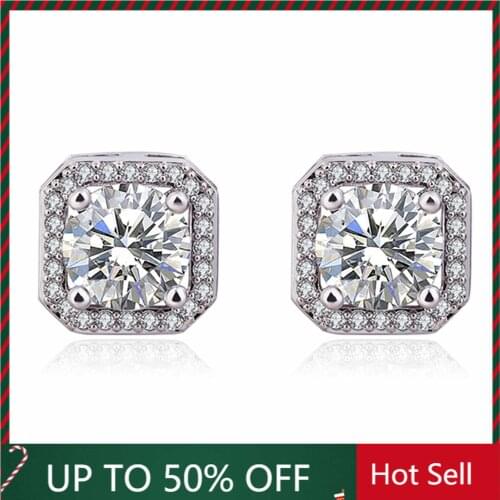 Earrings 2021 Trend Fashion Jewelry Square Earrings Set Crystal Zircon Wedding Jewelry Earrings Earrings for Women Jewelry