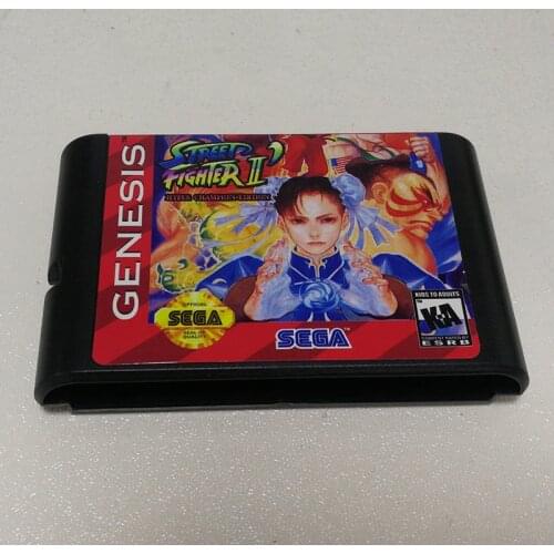 Street Fighter II Hyper Champion Edition 16 Bit MD Game Card Sega Mega Drive Genesis