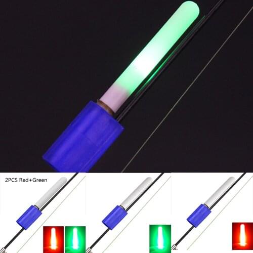 1/2PC LED Glow Night Fishing Stick Lights Rod Tip Clip Fishing Lightstick Bite Alarm Shake Detect Light Fish Accessories