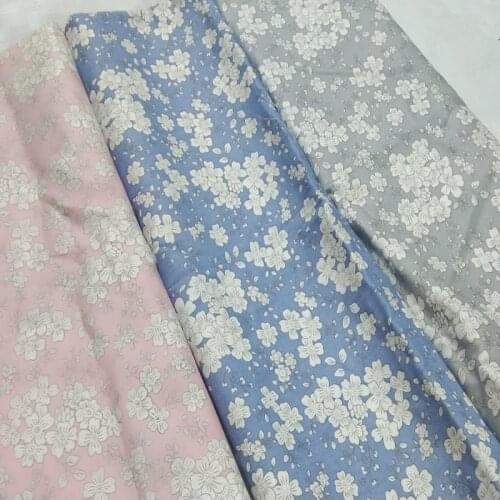 100% Plain Cotton viaPhil Graceful Sakura cherry blossom flower Printed Fabric Patchwork Cloth Dress Home Decor