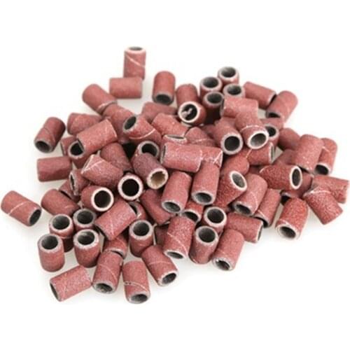 100pcs/set Nail Art Sanding Bands 120# Fashion Girl Sanding Band Drill File Bits Ring for Nail Art For Nails Replacement Bits