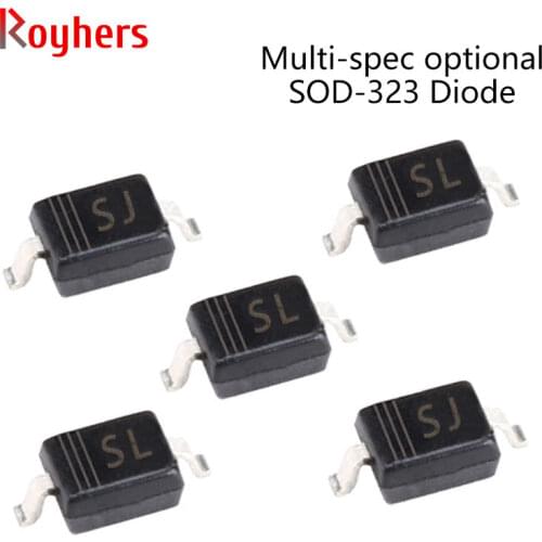 100Pcs SMD Schottky Barrier Diode 20V 30V 40V B5819WS SL BAV21WS T3 B5817WS SJ BAS316 BA592 BAT54H BC847AW SOD-323 Electronic