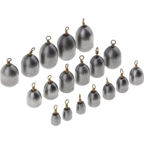 18pcs/pack Mixed Sizes Iron Fishing Sinker Drop Shot Weights for Saltwater Freshwater Carpfishing 4g 7g 10g 14g 20g 28g