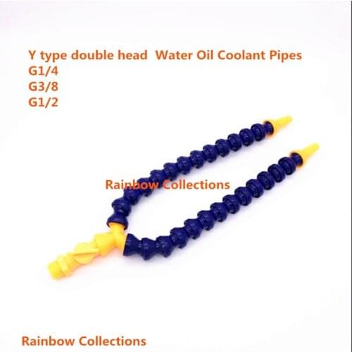 2pcs/lot 1/4 3/8 1/2 -30/40/50cm 2 Way Y type Cooling Tube Water Cooling Pipe Oil Plastic Pipe Engraving Machine Tool