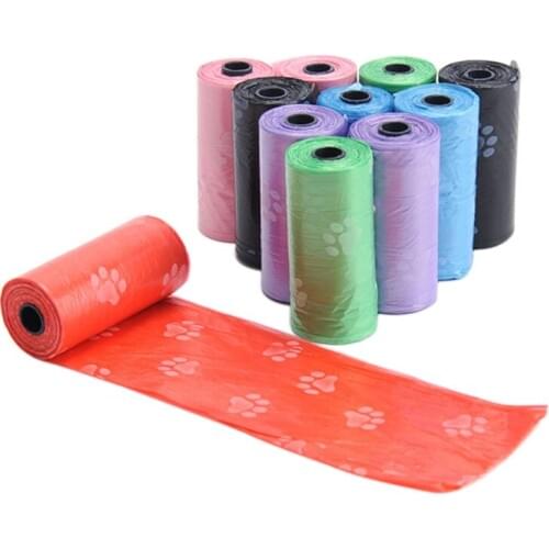 5/10 Roll Degradable Pet Dog Waste Poop Bag With Printing Doggy Bag Pet Waste Clean Poop Bags 4 colors