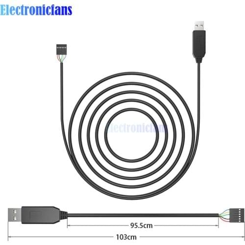 6Pin FTDI FT232RL USB to TTL UART Serial Wire Adapter RS232 Download Cable Module LED Indicator 3.3/5V for Arduino