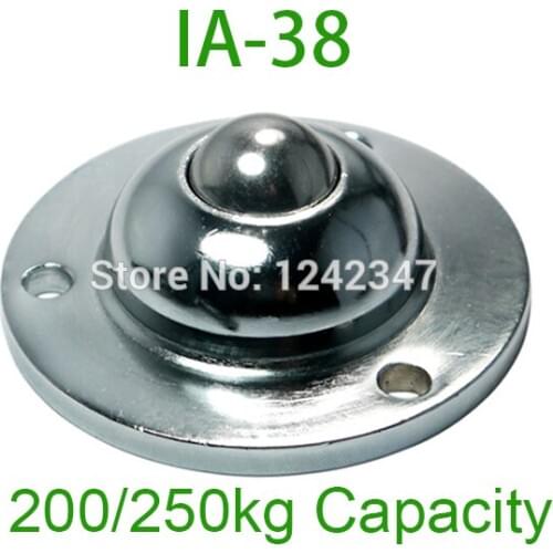 Ahcell IA38 heavy duty flange stud ball bearing roller 250kgs load capacity IA-38 machined Steel Ball transfer unit Caster