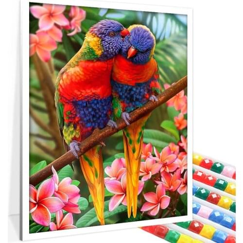 5D Diy Diamond Painting Animal Parrot Picture Square/Round Rhinestone Embroidery Bird Diamond Mosaic Resin Diamond Gift