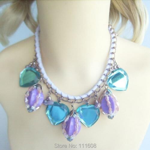 Austrian Crystal Choker Statement Necklace Bubble Bib Necklace Cluster Necklace Chunky Necklace Holiday Jewelry - TBV8021C1