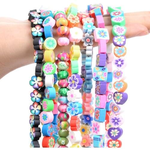 10mm 40Pcs Jewelry Polymer Clay Beads Fruits Heart Flower Beads Polymer Clay Beads For Jewelry Making DIY Bracelet Necklace