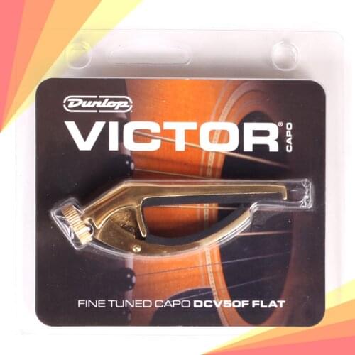 Dunlop DCV-50F Victor Bronze Flat Capo Capodaster for Flat Radius Guitars Flat Fretboards or Classical Guitars