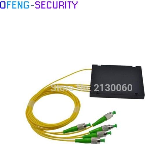 FC APC 1x4 PLC optical splitter single mode with FCAPC connector Fiber optic splitter FTTH 1x4 PLC ABS optic splitter box